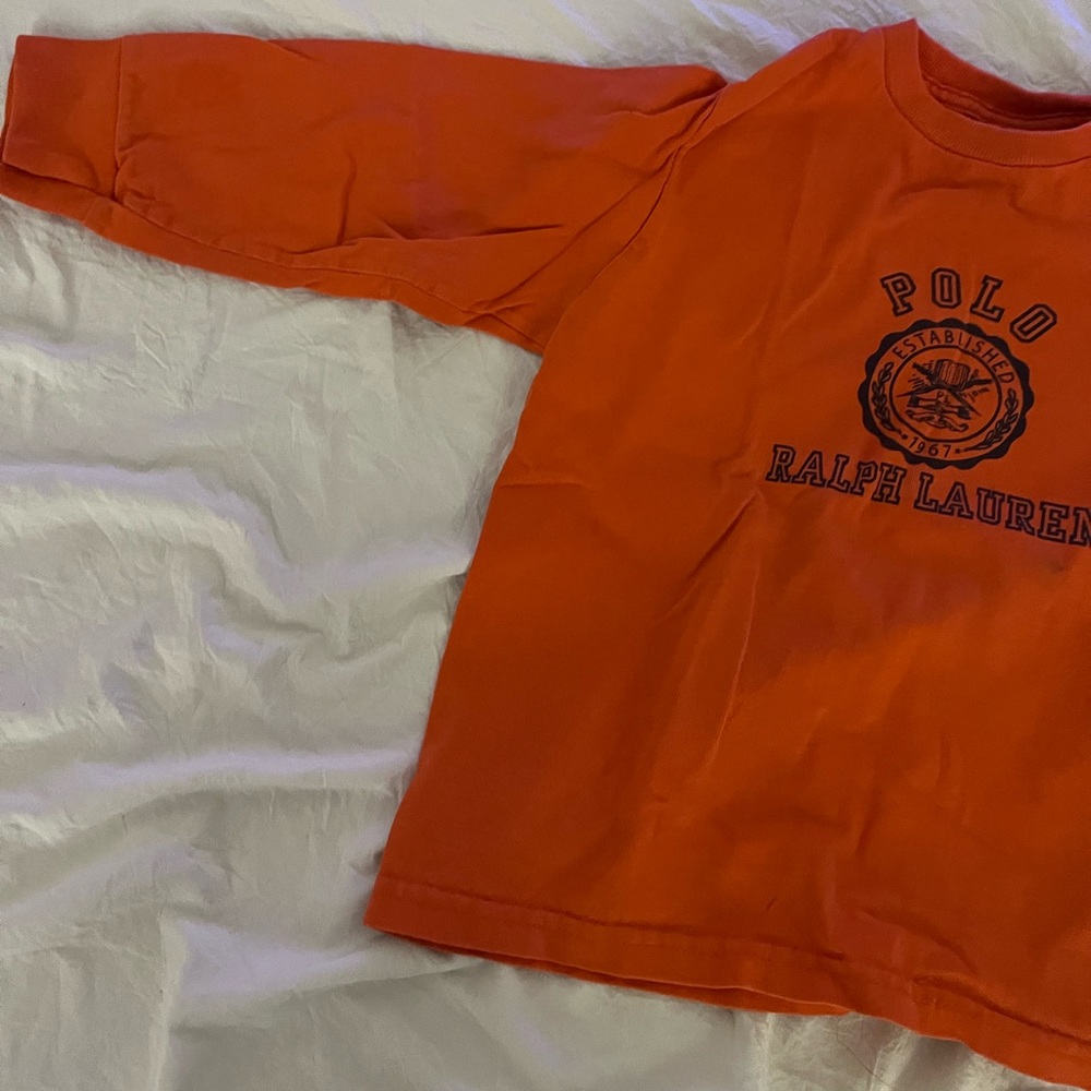 🌸2 for $20🌸 
Orange polo long sleeve t shirt for little boys